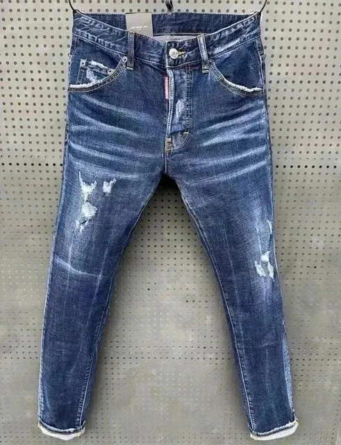 Dsquared2 Distressed Slim Jeans Medium Wash with Rips