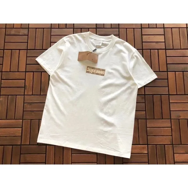 Supreme Box Logo Tee Burberry Check Patch