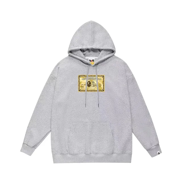 BAPE × Off-White × Oakley Hoodie Gold Card Print