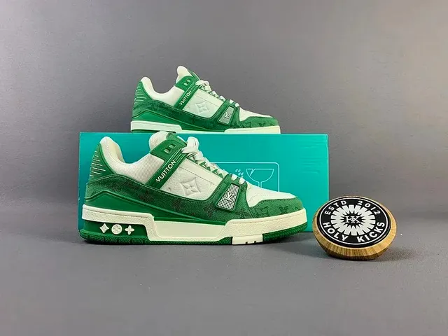 Louis Vuitton LV Trainer Green and White