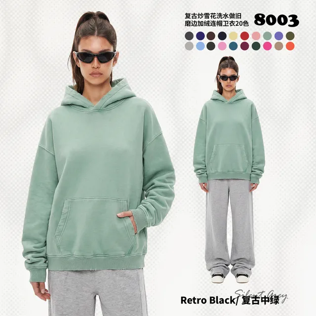 Oversized Hooded Sweatshirt Retro Washed