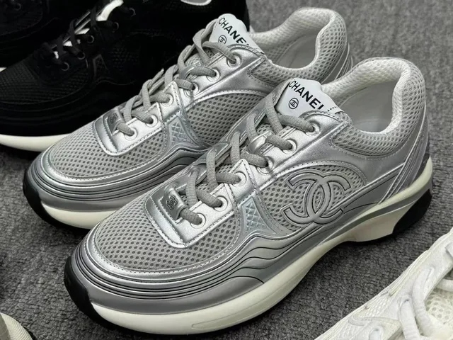 Chanel 255 Sneaker Metallic Silver Mesh