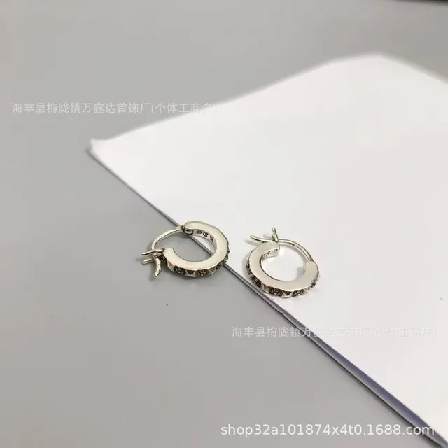 Chrome Hearts Hoop Earrings Cross Motif