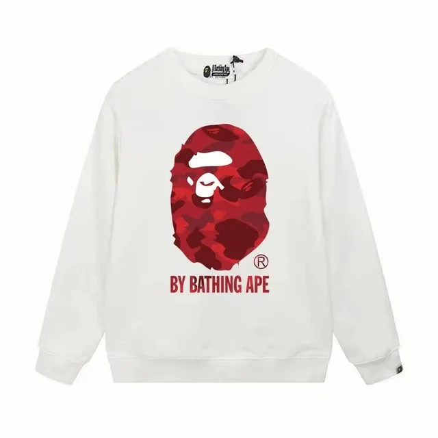 BAPE Crewneck Sweatshirt Red Camo Ape Head