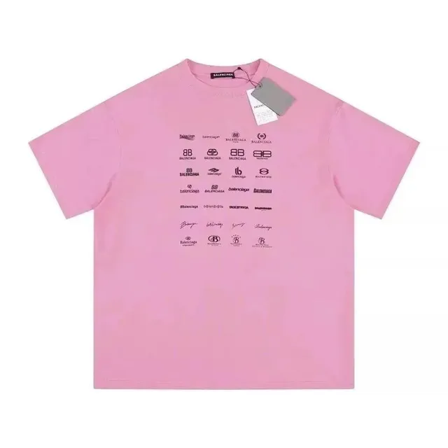 Balenciaga Logo Print T-Shirt Multi-Logo