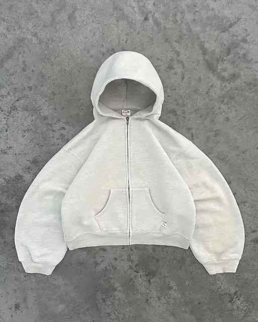 Zip-Up Hoodie Oversized Cropped