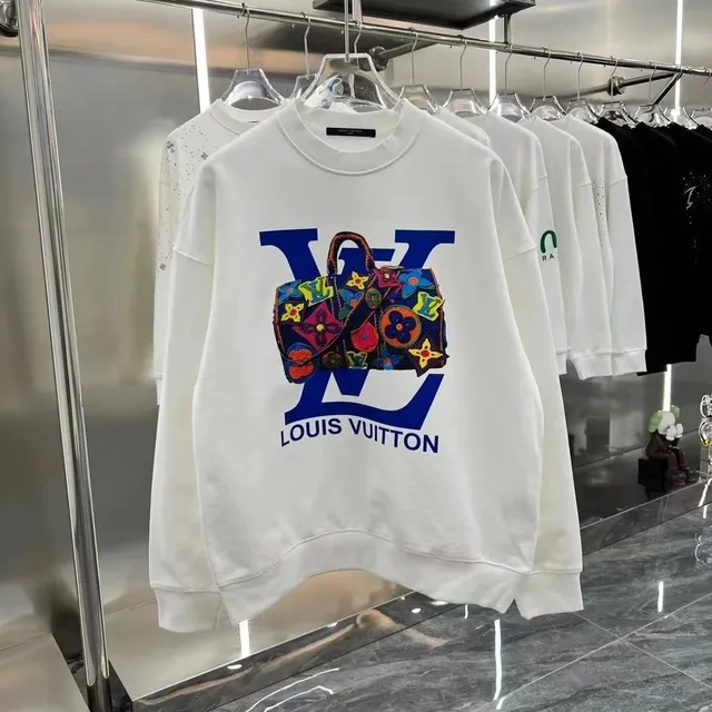 Louis Vuitton Crewneck Sweatshirt LV Logo with Embroidered Bag Print
