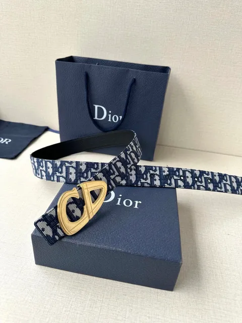 Dior Oblique Belt Navy Oblique Print