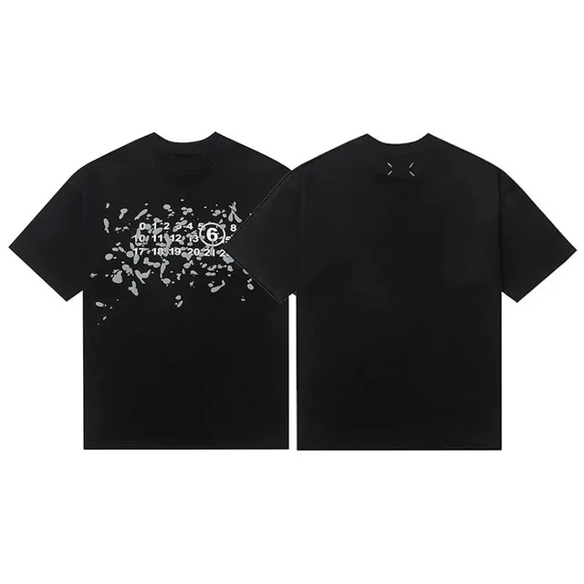 Maison Margiela T-Shirt Paint Splatter Numeric Print