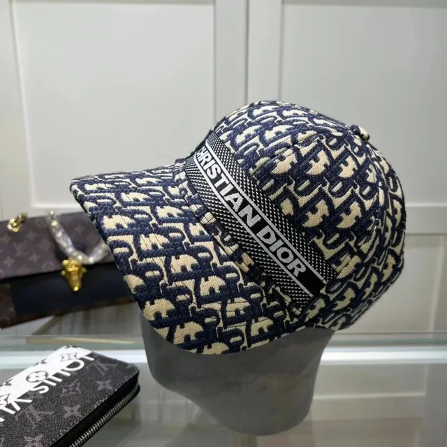 Dior Baseball Cap Oblique Logo Print