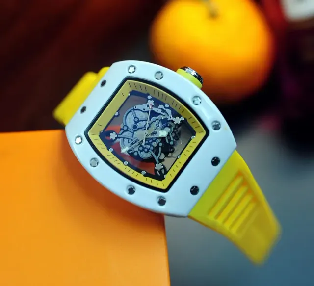 Richard Mille RM 011 White Case Yellow Strap