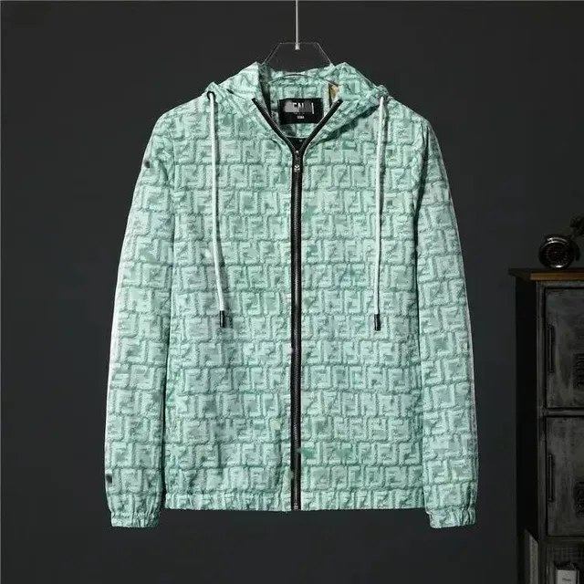 Fendi Zip-Up Hooded Jacket FF Monogram Print