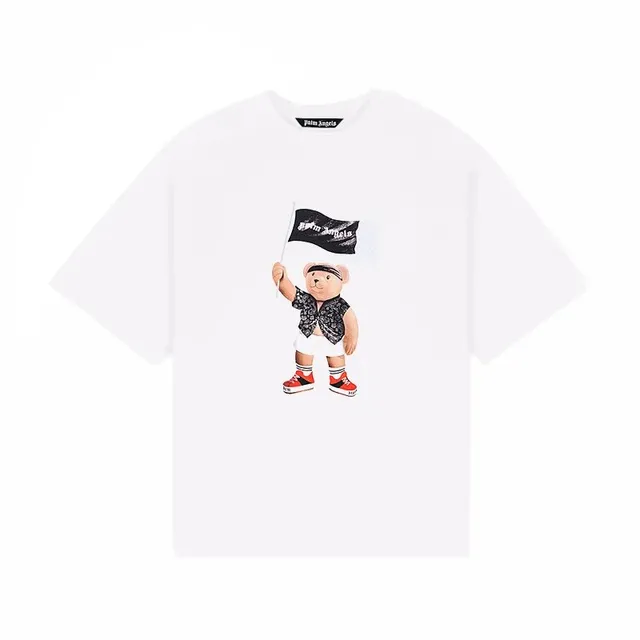 Palm Angels Graphic Tee Bear Flag Print