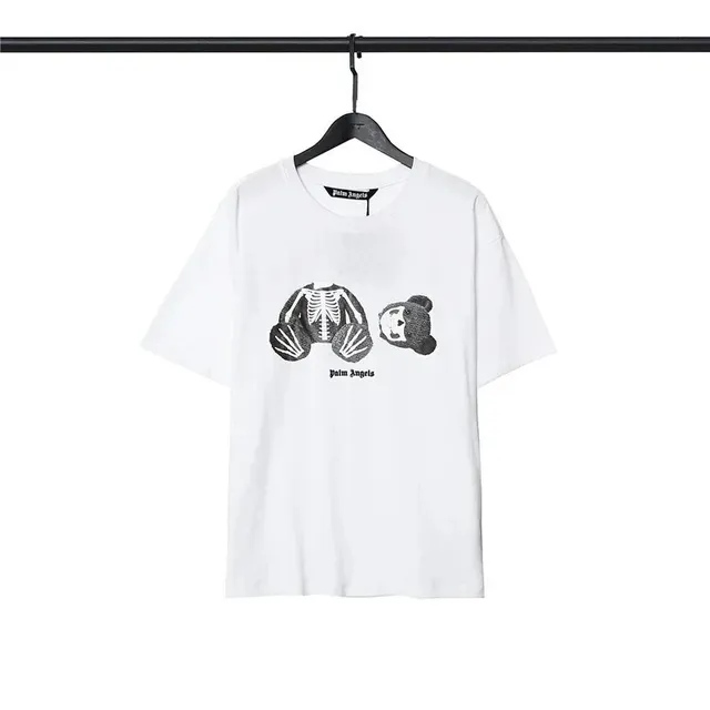 Palm Angels Graphic T-Shirt Skeleton Bear Print