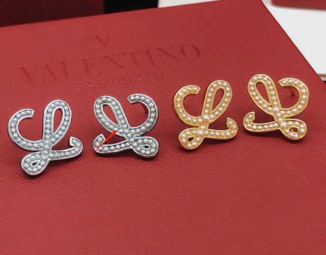 Valentino VLogo Earrings Pearl-Embellished