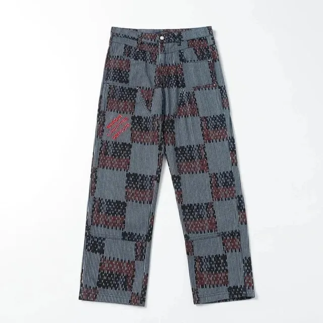 Kapital Patchwork Trousers Striped Patchwork