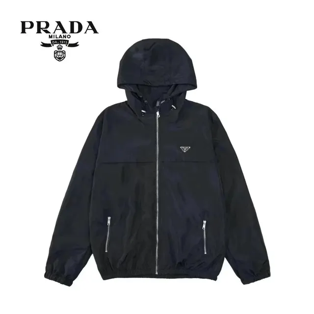 Prada Hooded Windbreaker Nylon with Triangle Logo