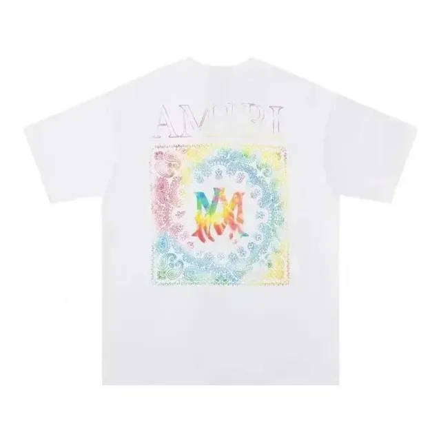 Amiri Graphic Tee Rainbow Bandana Print