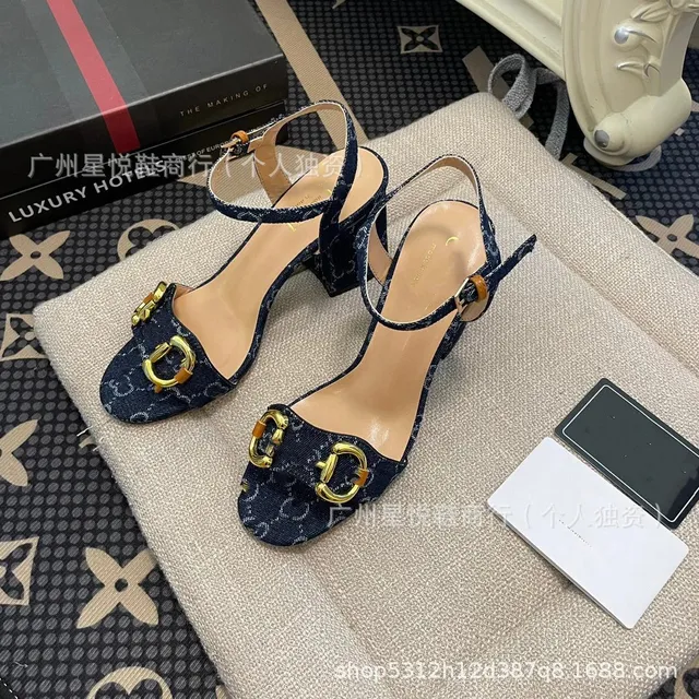 Gucci Horsebit 1955 Sandal GG Monogram Denim