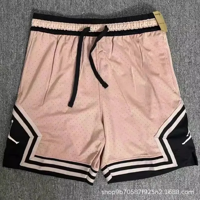 Jordan Basketball Shorts Pink Mesh with Black/White Trim