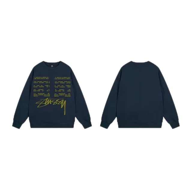 Stüssy Crewneck Sweatshirt World Tour Print