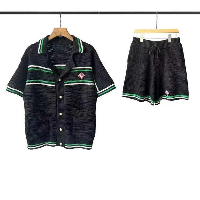 Balenciaga Knit Set Green and White Stripe
