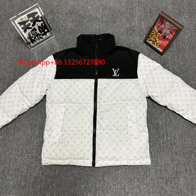 Louis Vuitton Monogram Puffer Jacket Black and White