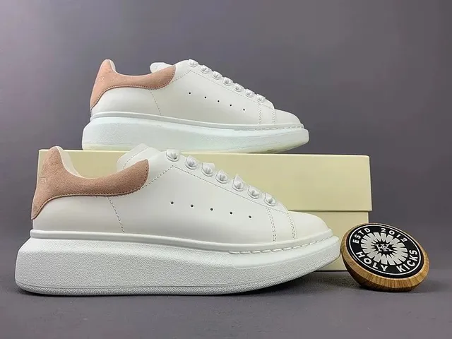 Alexander McQueen Oversized Sneaker White with Beige Suede Heel Tab