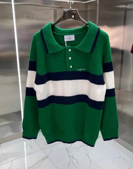 Casablanca Polo Knit Sweater Striped