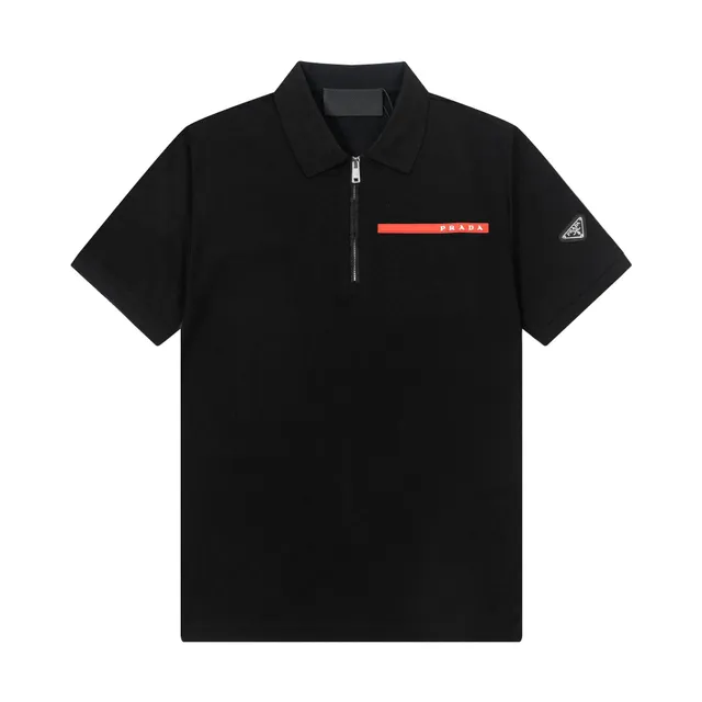 Prada Zip Polo Red Logo Bar