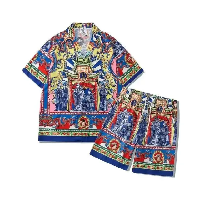 Dolce & Gabbana Printed Short-Sleeve Shirt and Shorts Set Baroque Print
