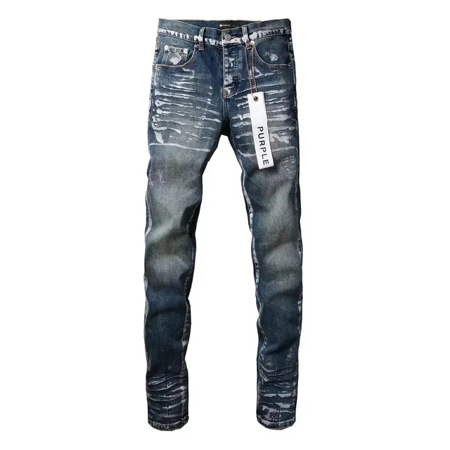 Purple Brand Distressed Slim Fit Jeans Bleach Wash