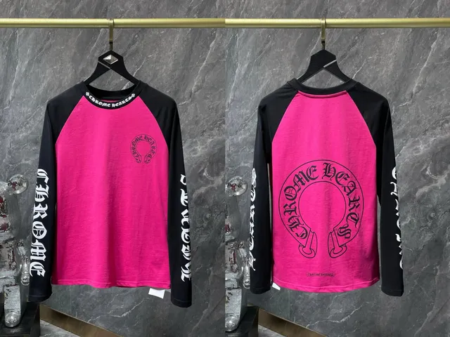 Raglan Long Sleeve Tee Chrome Hearts Logo Print