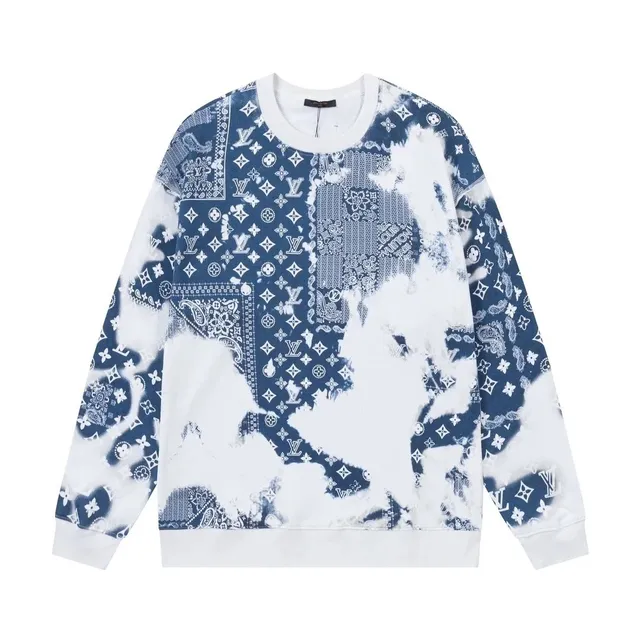 Louis Vuitton Bandana Patchwork Sweatshirt Blue and White Bandana Print