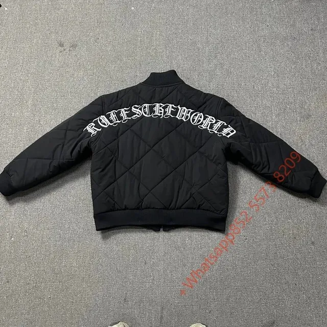 Corteiz Quilted Bomber Jacket RUFFS OR WORLD Arch Logo