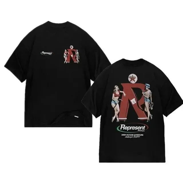 Represent Graphic Tee R Logo Pin-up Print