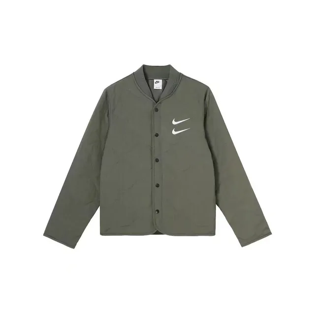 Nike Quilted Button-Up Jacket Olive Green