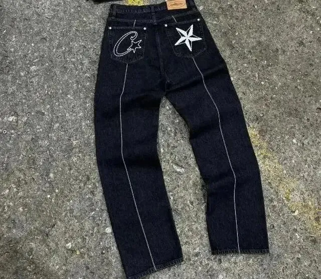 Corteiz Jeans Star and C Logo Embroidery