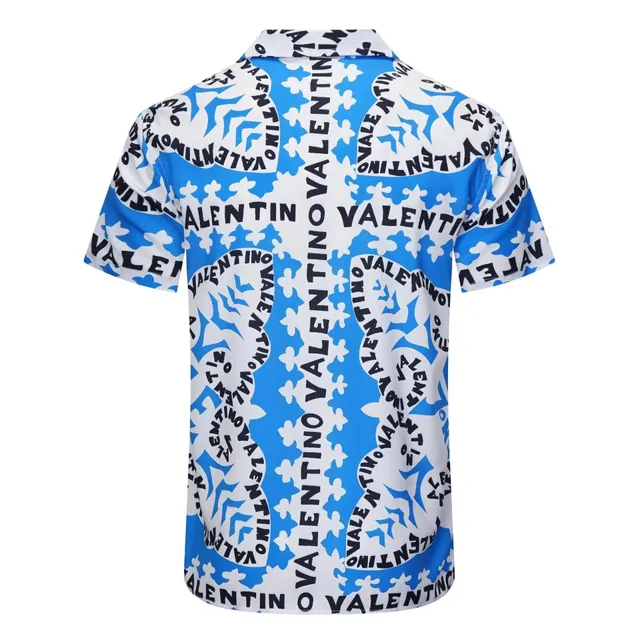Valentino Printed Short-Sleeve Shirt Logo and Floral All-Over Print
