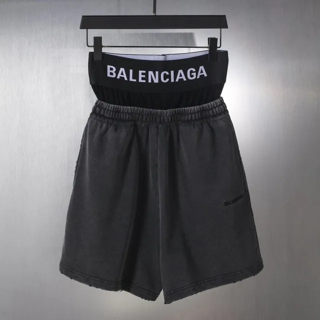 Balenciaga Logo Waistband Shorts Black
