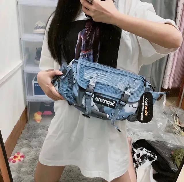 Supreme × Corteiz Waist Bag Camouflage Mesh