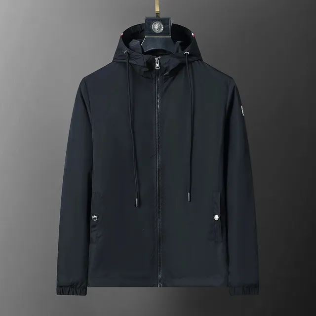 Moncler Hooded Windbreaker Jacket Classic Black