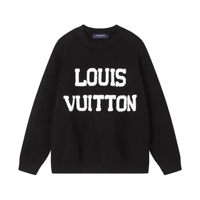 Louis Vuitton Logo Knit Sweater Bold White Logo