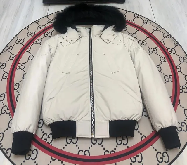 Gucci Puffer Jacket Fur-Trimmed Hood