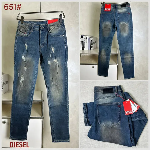 Diesel Distressed Slim Fit Jeans Worn Effect
