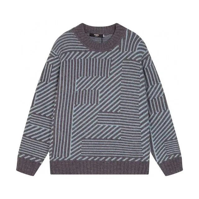 Fendi Knit Sweater Geometric Stripe