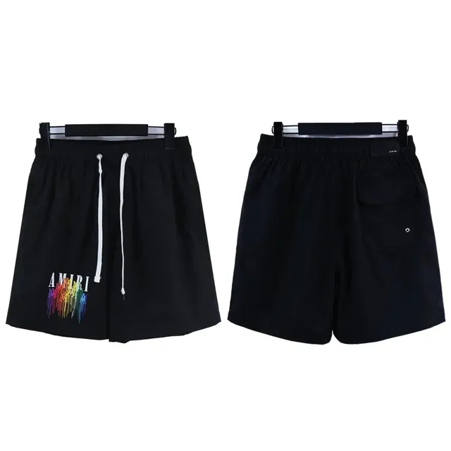 Amiri Logo Shorts Rainbow Logo