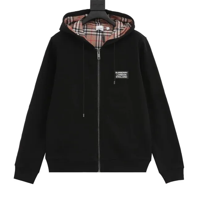 Burberry Zip-Up Hoodie Checkered Lining