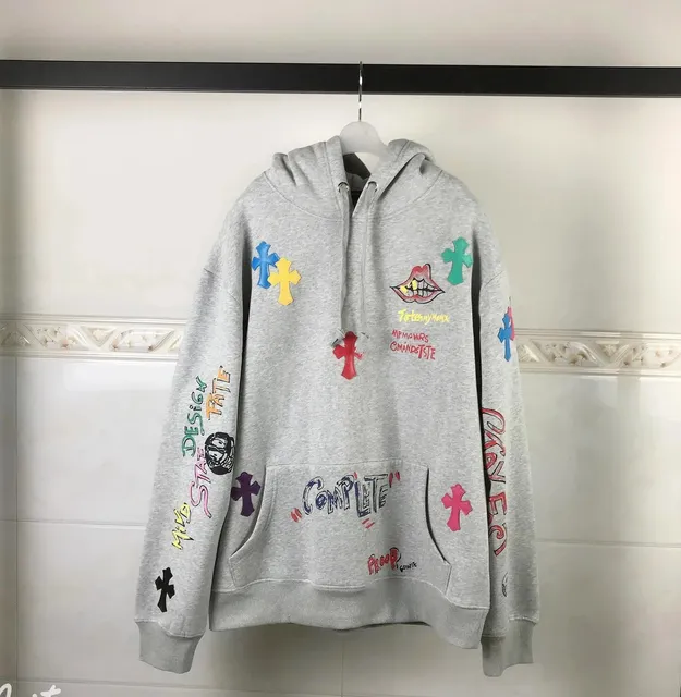Chrome Hearts Hooded Sweatshirt Multi-Embroidered Crosses and Graphics