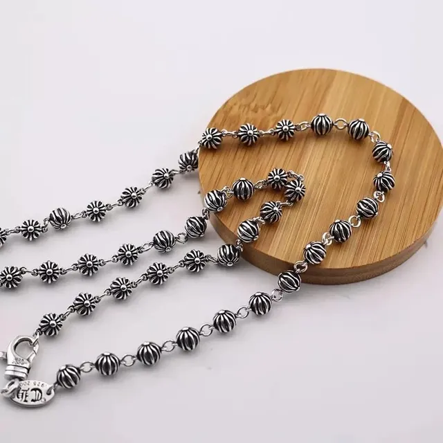 Chrome Hearts Chrysanthemum Chain Necklace Sterling Silver